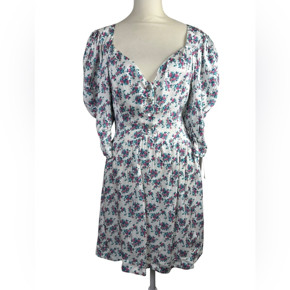 For Love & Lemons Taggart Floral Mini Dress Size Large NWT‎ Cut Out Sweetheart
